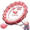 1pc Smart Weighted Hula Hoops, Fitness Weight Loss Gear, With Detachable Knots & Adjustable Weight - Pink - 30 Konts