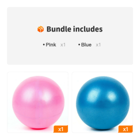 1pc Inflatable Yoga Pilates Fitness Ball For Home Exercise - Pink+Blue