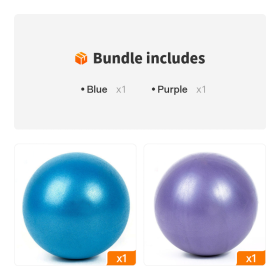 1pc Inflatable Yoga Pilates Fitness Ball For Home Exercise - Blue+Purple