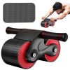 1pc Rebound Abdominal Roller Wheel For Abdominal Exercise Fitness With Knee Mat; Home Fitness Equipment For Abs Workout - Red