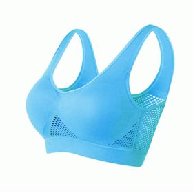 Women Yoga Underwear Padded Crop Tops Underwear Gym Top Yoga Sport Bra Breathable Fitness Running Vest Yoga Bras Sports Type - Blue - S