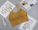 Women Sports Bra back bra Quick Dry Padded Shockproof Gym Fitness Running Sport Brassiere Tops Push Up Bras Sports Bra Crop Top - Yellow - Free Size