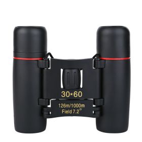 30x60 Binoculars Portable Folding Mini Telescope Low Light Night Vision for Hunting Sports Outdoor Camping Travel Sightseeing - Black