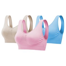 3 Pack Sport Bras For Women Seamless Wire free Bra Light Support Tank Tops For Fitness Workout Sports Yoga Sleep Wearing - LP_LB_Nude - XL