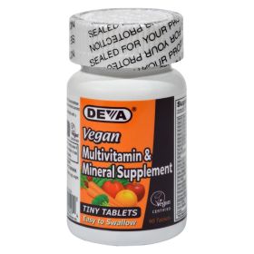 Deva Vegan Vitamins - Multivitamin And Mineral Supplement - 90 Tiny Tablets - Default