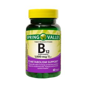 Spring Valley Vitamin B12 Timed-Release Tablets Dietary Supplement;  1; 000 mcg;  60 Count - Spring Valley