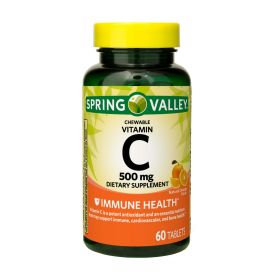 Spring Valley Vitamin C Chewable Tablets Dietary Supplement;  500 mg;  60 Count - Spring Valley