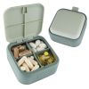 Green Travel Medicine Pill Organizer Small Pill Box for Purse Mini Pill Case Push Button Opening - Bexeen