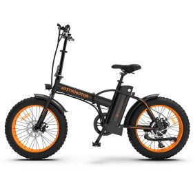 New Pattern Electric Bike Fat Tire With Removable Lithium Battery for Adults - 500W - Orange