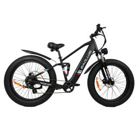 48V12AH Lithium Battery Outdoor 500W Fat Electric Mountain Bike Bicycle Ebike Shimano 8 Speed Gears - black