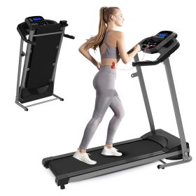 Foldable Electric Treadmill 2.5HP Motorized Running Machine with 12 Perset Programs 265LBS Weight Capacity Walking Jogging Treadmill - as pic