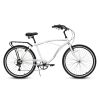 HARMI  Adult Beach Cruiser Bike,7 Speed Bicycles, Multiple Colors,26" Inch Wheels, for Men and Women - White