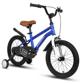 A16114 Kids Bike 16 inch for Boys & Girls with Training Wheels, Freestyle Kids' Bicycle with fender. - Blue