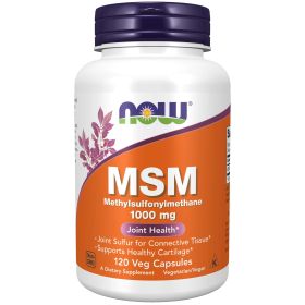 NOW Supplements, MSM (Methylsulfonylmethane) 1,000 mg, Joint Health*, 120 Veg Capsules - NOW