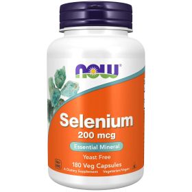 NOW Supplements, Selenium (L-Selenomethionine) 200 mcg, Essential Mineral*, 180 Veg Capsules - NOW