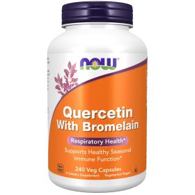 NOW Supplements, Quercetin with Bromelain, Respiratory Health*, 240 Veg Capsules - NOW