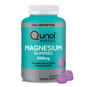 Qunol Magnesium Gummies, 200mg, High Absorption, Bone, Nerve, and Muscle Supplement, 60 Count - Qunol