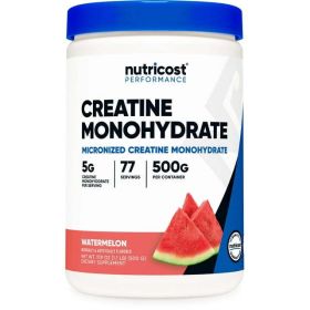 Nutricost Creatine Monohydrate Powder (Watermelon, 500 Gram) - Micronized Creatine Supplement - Vegan, Non-GMO, Gluten - eSupplements, llc