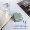 Green Travel Medicine Pill Organizer Small Pill Box for Purse Mini Pill Case Push Button Opening - Bexeen