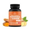 High Potency 1200mg Turmeric and Ginger Supplement Antioxidant 180 Capsules - Z Zealthy Life