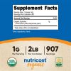 Nutricost Organic Spirulina Supplement Powder 2 Pounds, 1g Per Serving - eSupplements, llc