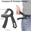 1pc Hand Grip Strength Trainer; Adjustable Resistance Non-Slip Gripper - Black (Smart Counting)