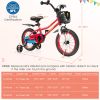 14 Inch Kids Bike with 2 Training Wheels for 3-5 Years Old - Red