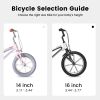 M-F800-16 inch Kids Bike for Girls and Boys, Magnesium Alloy Frame with Auxiliary Wheel, Kids Single Speed Cruiser Bike. - Pink