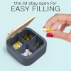 Travel Medicine Pill Organizer Small Pill Box Mini Pill Case with 4 Compartments - Bexeen