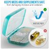 Pill Organizer Airtight Pill Box Large Pill Dispenser for Home Travel Green Case - Bexeen