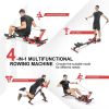 Adjustable Tension 4 in 1 Folding Rowing Machine - Red & Black - Exercise & Fitness