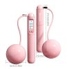 1pc Pink Cordless Adjustable Jump Rope With Weighted Ball And Intelligent Counter Screen For Outdoor Fitness Sports; For Home Workout - Big Pink Ball