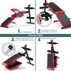 Multi-Position Adjustable Strength Training Bench for Home Gym - Red - Exercise & Fitness