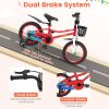 14 Inch Kids Bike with 2 Training Wheels for 3-5 Years Old - Red