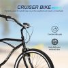 HARMI  Adult Beach Cruiser Bike,7 Speed Bicycles, Multiple Colors,26" Inch Wheels, for Men and Women - Black