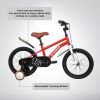 A16114 Kids Bike 16 inch for Boys & Girls with Training Wheels, Freestyle Kids' Bicycle with fender. - Red