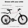 A20215F 20 inch kids bike shock absorber front plug 7 speed lever transmission + fender Universal for boys and girls - as Pic