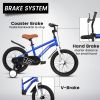 A16114 Kids Bike 16 inch for Boys & Girls with Training Wheels, Freestyle Kids' Bicycle with fender. - Blue