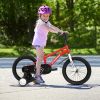 A16114 Kids Bike 16 inch for Boys & Girls with Training Wheels, Freestyle Kids' Bicycle with fender. - Red