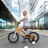 A16114 Kids Bike 16 inch for Boys & Girls with Training Wheels, Freestyle Kids' Bicycle with fender. - Orange