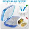 Pill Organizer Airtight Pill Box Blue Large Pill Dispenser for Home and Travel - Bexeen