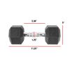 20lb Coated Rubber Hex Dumbbell, Pair - Black 20lb pair