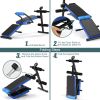 Multi-Position Adjustable Strength Training Bench for Home Gym - Blue - Exercise & Fitness