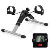 Under Desk Exercise Bike Pedal Exerciser with LCD Display for Legs and Arms Workout - Black