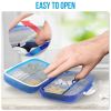 Pill Organizer Airtight Pill Box Blue Large Pill Dispenser for Home and Travel - Bexeen