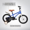 A16114 Kids Bike 16 inch for Boys & Girls with Training Wheels, Freestyle Kids' Bicycle with fender. - Blue