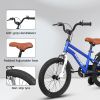 A16114 Kids Bike 16 inch for Boys & Girls with Training Wheels, Freestyle Kids' Bicycle with fender. - Blue