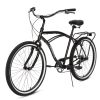 HARMI  Adult Beach Cruiser Bike,7 Speed Bicycles, Multiple Colors,26" Inch Wheels, for Men and Women - Black