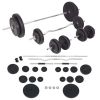 Workout Bench with Weight Rack, Barbell and Dumbbell Set198.4 lb - Black